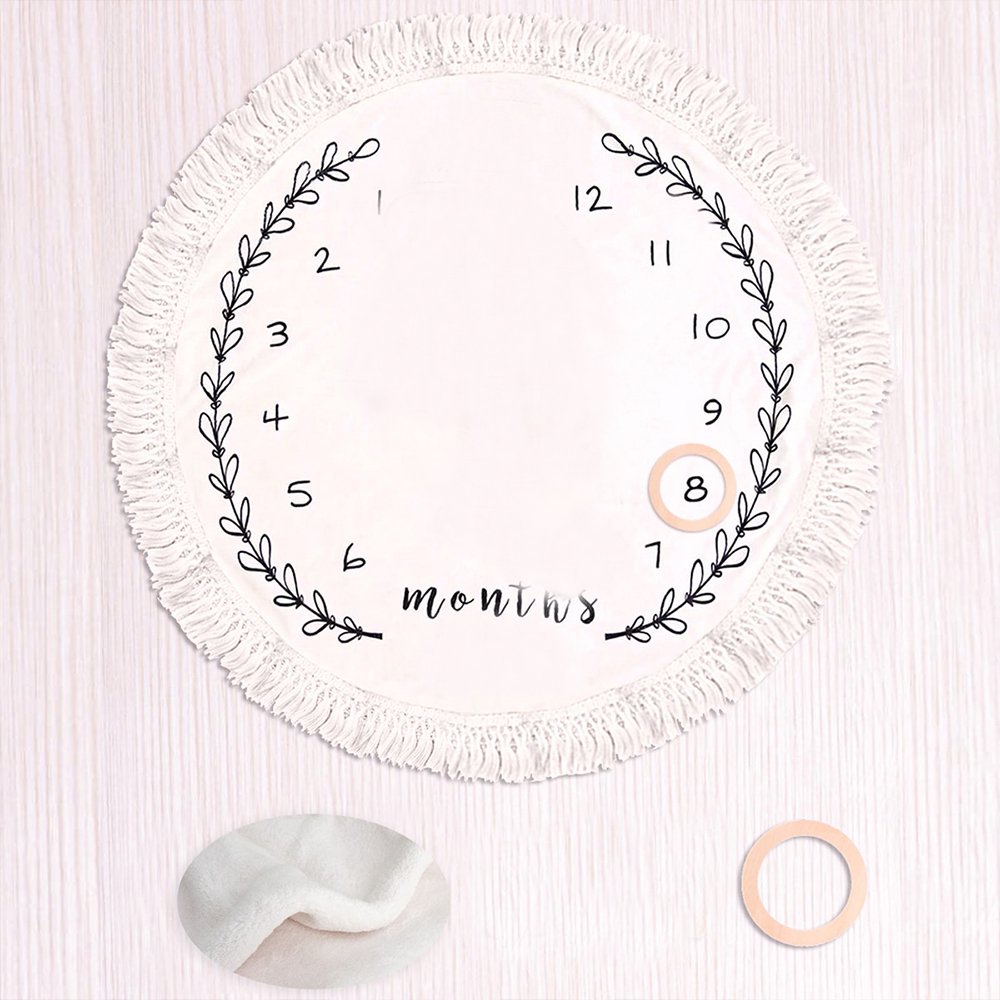 Couverture étape bébé en flanelle - Couronne de feuilles