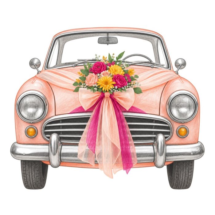 Décoration de Voiture de Mariage